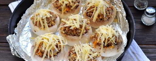 Шаг 8: грибов, фаршированных гречкой