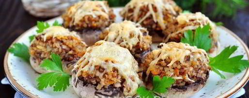 Шаг 9: грибов, фаршированных гречкой