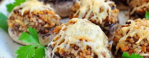 Шаг 10: грибов, фаршированных гречкой