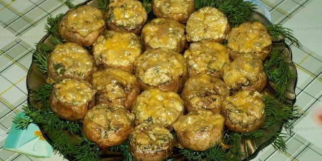 Рецепт грибов, запеченных под сыром