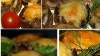 Рецепт Грибов, запеченных с сыром и зеленым луком
