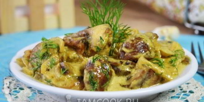 Рецепт шампиньонов в карри соусе