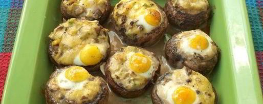 Шаг 3: шампиньонов запеченных с перепелиными яйцами