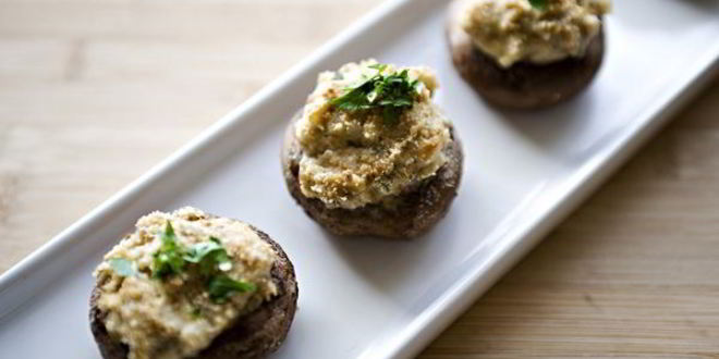 Рецепт запеченных грибов с начинкой