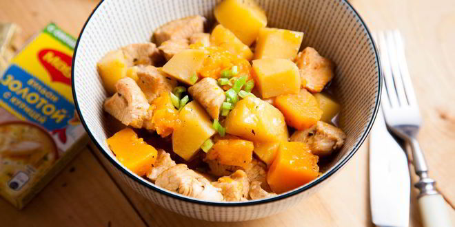 Рецепт гуляша из индейки с тыквой