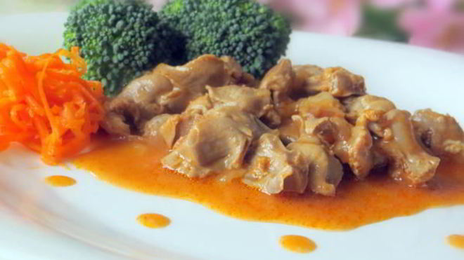 Рецепт Гуляша из куриных желудочков