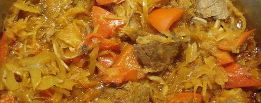 Шаг 8: гуляша с квашеной капустой