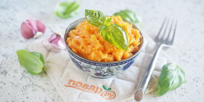 Рецепт картофельного пюре из батата с зеленью