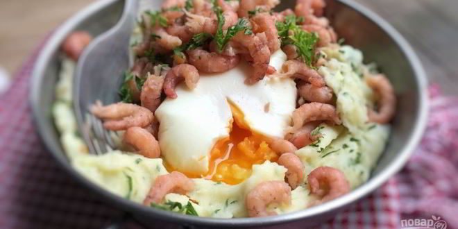 Рецепт картофельного пюре с креветками