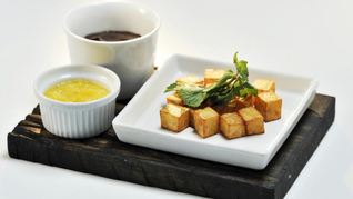 Рецепт Картофельных кубиков с шоколадом и мандариновым пюре