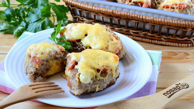 Рецепт Котлет под шубой с помидорами и сыром