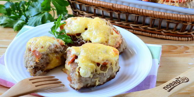 Рецепт котлет под шубой с помидорами и сыром