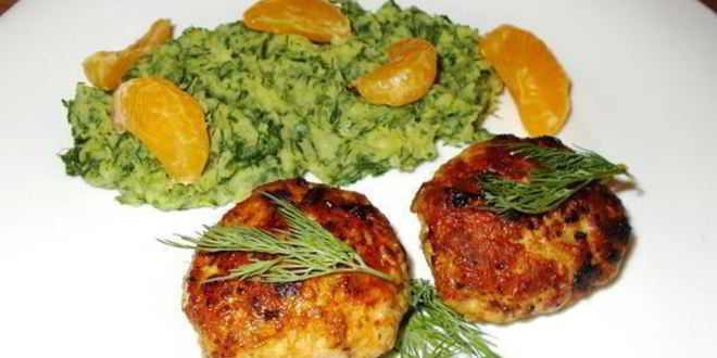 Рецепт котлет с творогом и пюре из картофеля и петрушки