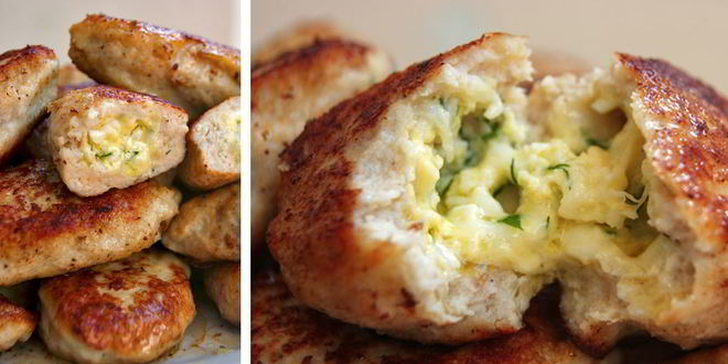 Рецепт куриных котлет с начинкой