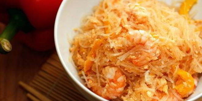 Рецепт лапши с креветками