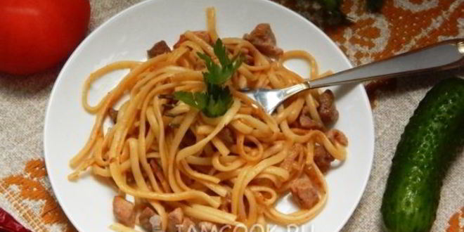 Рецепт лапши с мясом