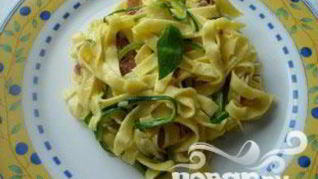 Рецепт Лапши Тальятелле с цукини и ветчиной