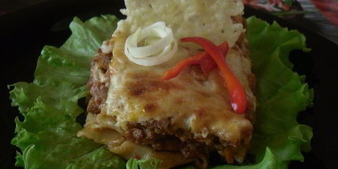 Рецепт лазаньи аль форно с сырными чипсами