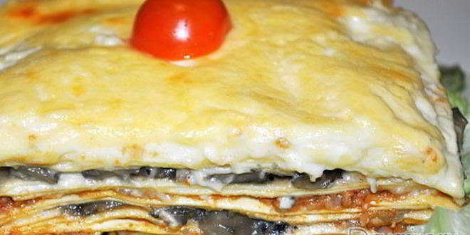 Рецепт лазаний с фаршем и грибами