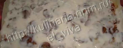 Шаг 64: лазаний с курицей и грибами