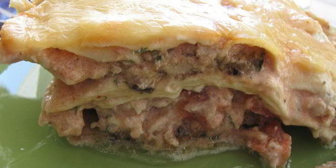 Рецепт лазанья с мясным фаршем и баклажанами