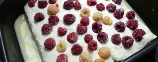 Шаг 4: лазаний с творогом и малиной