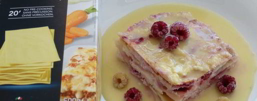 Шаг 5: лазаний с творогом и малиной