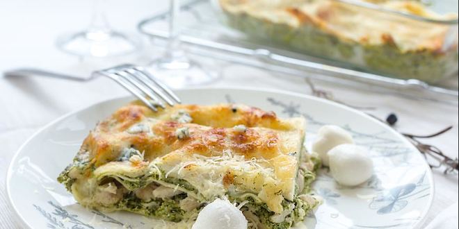 Рецепт лазаний со шпинатом и филе индейки с рикоттой