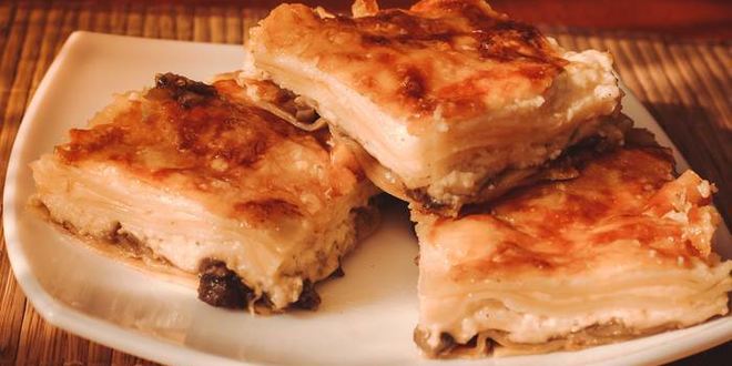 Рецепт лазаний сырная с грибами