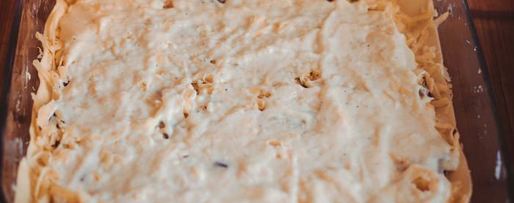 Шаг 7: лазаний сырная с грибами