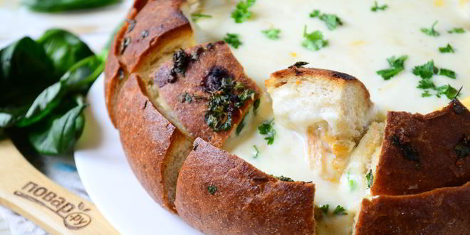 Рецепт лазаний в цветущем хлебе