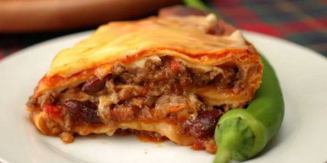 Рецепт мексиканской лазанья с фасолью и кукурузой