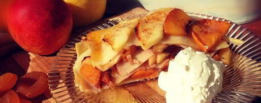 Шаг 7: сладкой лазанья с яблоками, некторинами, грецкими орехами и курагой