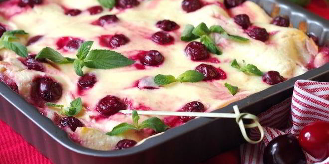 Рецепт ягодно-творожной лазанья