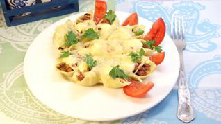 Рецепт Фаршированных ракушек с грибами и ветчиной