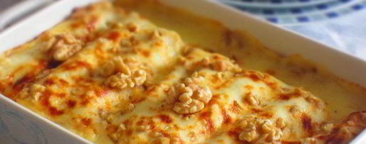 Шаг 9: каннелоней с козьим сыром и орехами под соусом бешамель