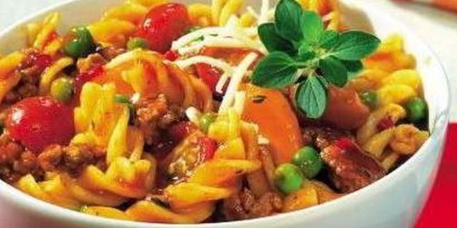 Рецепт макарон с горошком и помидорами