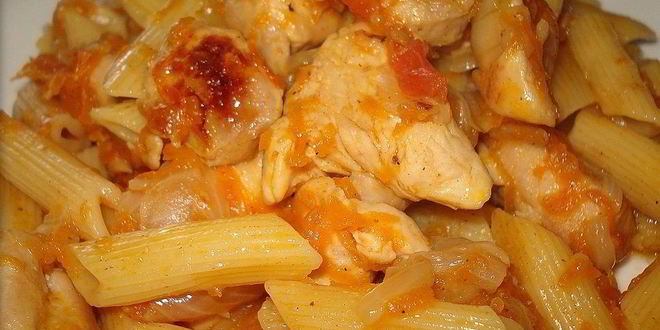 Рецепт макарон с куриным филе