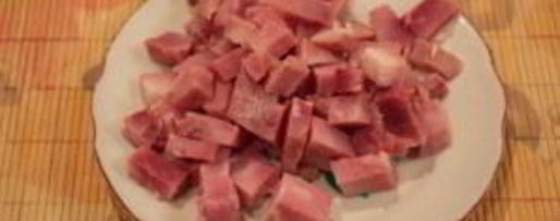 Шаг 2: макарон с ветчиной