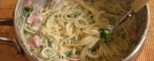 Шаг 5: макарон с ветчиной