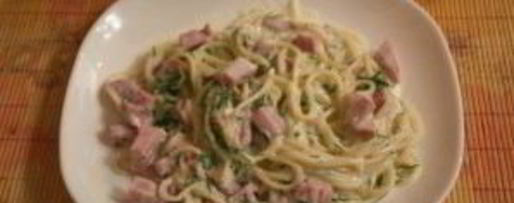 Шаг 6: макарон с ветчиной