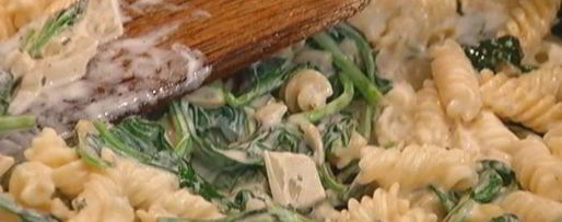 Шаг 6: макарон со сливочным сыром и шпинатом