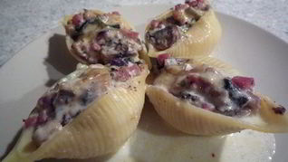 Рецепт Пасты конкильони с грибной начинкой