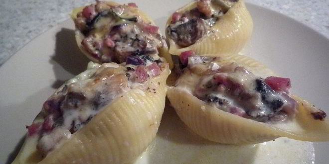 Рецепт пасты конкильони с грибной начинкой