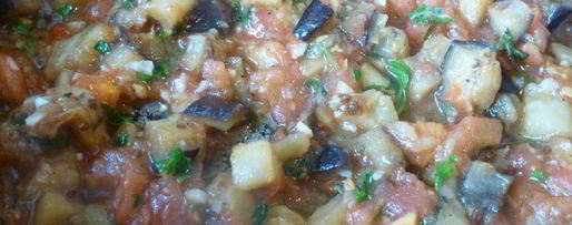 Шаг 4: пасты с баклажанами и помидором