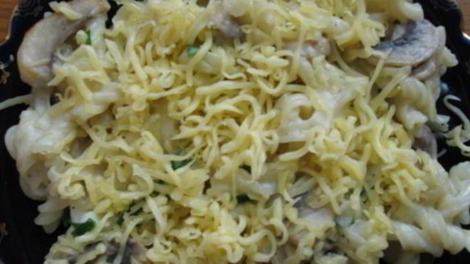 Рецепт Пасты с грибами в сливочном соусе с белым вином и сыром