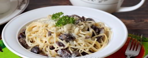 Шаг 8: пасты с грибами в сливочном соусе