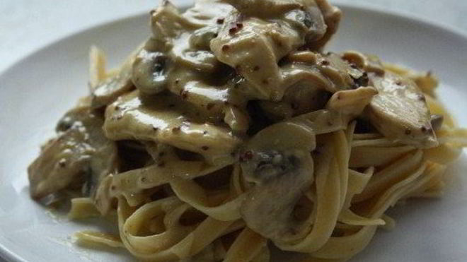 Рецепт Пасты с индейкой и шампиньонами