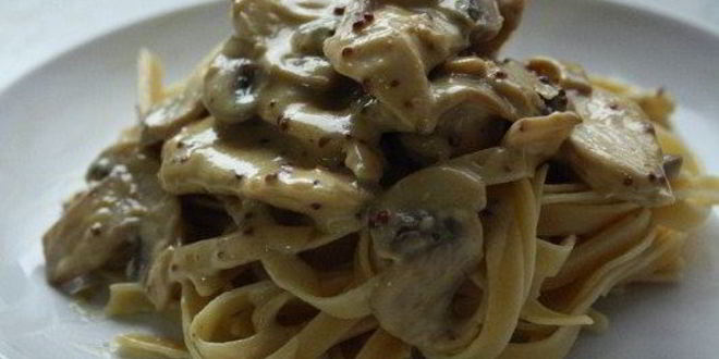 Рецепт пасты с индейкой и шампиньонами