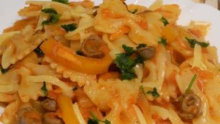 Рецепт Пасты с куриными сердечками